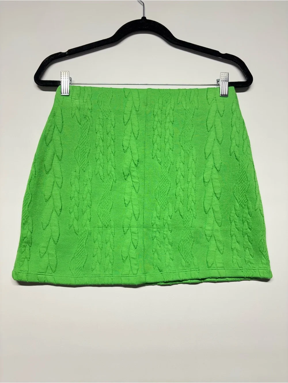 ✨Zara Green Cable-Knit Mini Skirt Size S